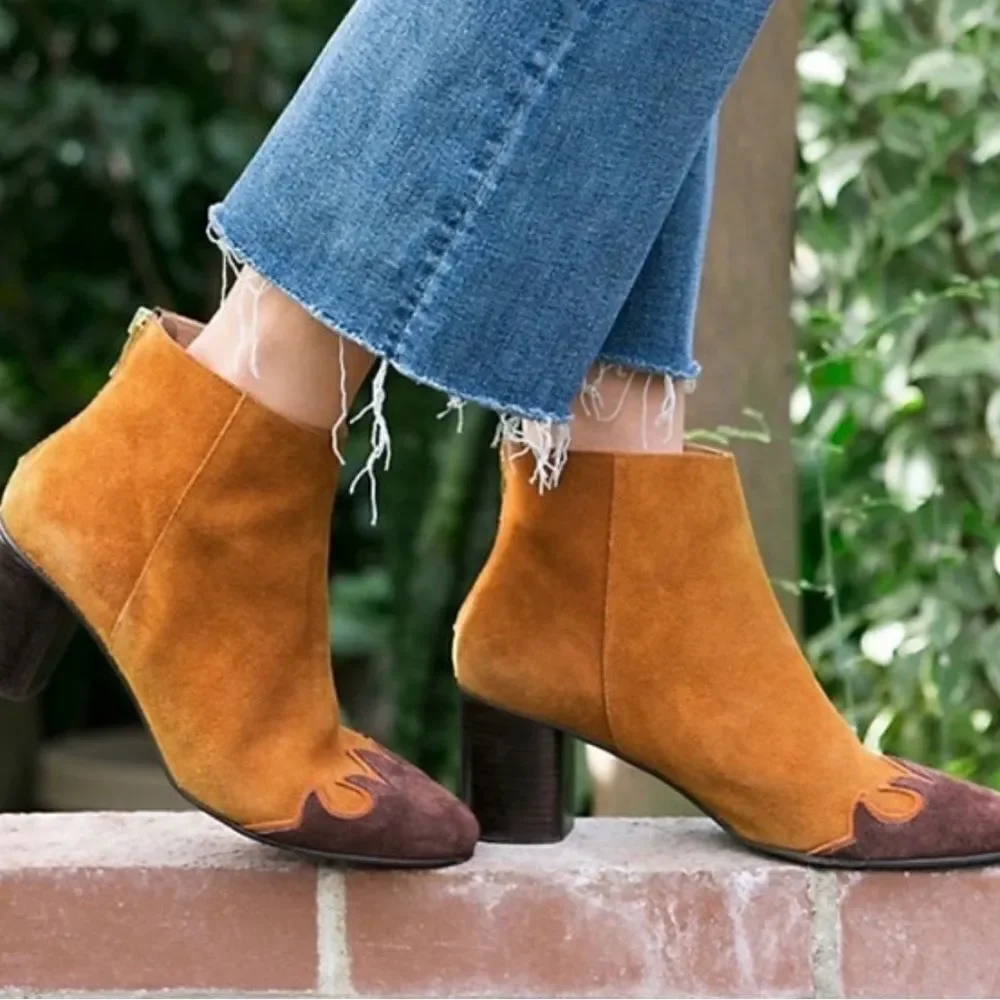 Free People Adelle Ankle Boot Brandy Suede